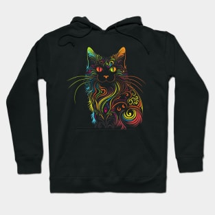 Retro 70s Style Cat Gifts Vintage Cat Hoodie